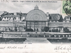 Lisboa Lago e estufa do jardim da Escola Polytechnica