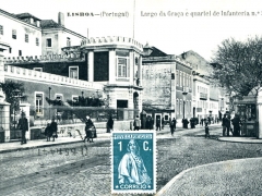 Lisboa Largo da Graca e quartel de Infanteria no 5