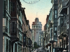 Constantinople-Rue-Hendek-et-Tour-de-Galata