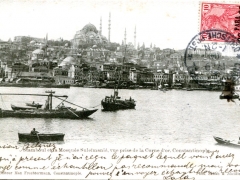 Constantinople Stamboul et la Mosquee Suleimanie vue prise de la Corne d'or