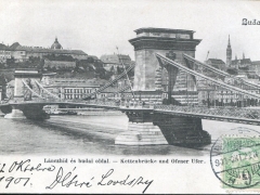 Budapest Kettenbrücke und Ofener Ufer
