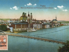 Passau Blick bom Niederhaus mit Prinzregent Luitpold Brücke