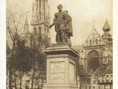 Antwerpen Hoofdkerk en standbeeld van Rubens