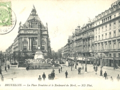 Bruxelles La Place Broukere et le Boulevard du Nord