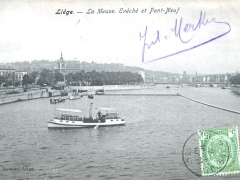 Liege La Meuse Eveche et Pont Neuf