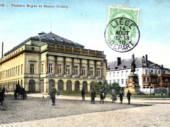 Liege Theatre Royal et Statue Gretry