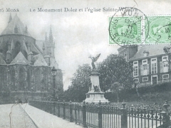 Mons Le Monument Dolez et l'eglise Sainte Waudru