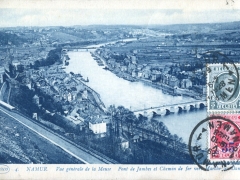 Namur Vue generale de la Meuse Point de Jambes et Chemin de fer