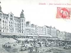 Ostende Hotel Continental et la Plage