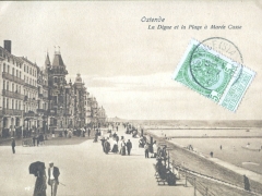 Ostende La Digue et la Plage a Maree Casse