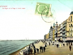 Ostende La Digue et la Plage a maree basse