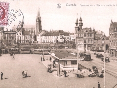 Ostende Panorama de la Ville a la sortie de la Gare