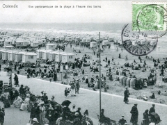 Ostende Vue panoramique de la plage a l'heure des bains
