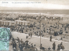 Ostende Vue panoramique de la plage a l'heure des bains