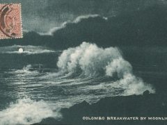 Colombo Breakwater by Moonlight