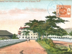Kandy Lake side Promenade with view of Queens Hotel