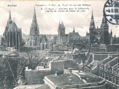 Aachen Panorama mit Dom St Foilanskirche Rathaus