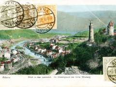 Altena Blick auf das Lennetal im Hintergrund der hohe Wixberg