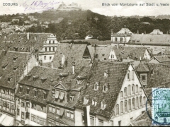 Coburg Blick vom Moritzturm auf Stadt u Veste