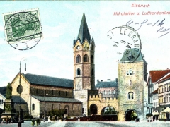 Eisenach Nikolaitor und Lutherdenkmal