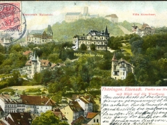 Eisenach Partie am Hainstein mit Blick auf die Wartburg