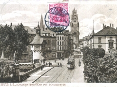Freiburg i B Schwabentorbrücke mit Schwabentor