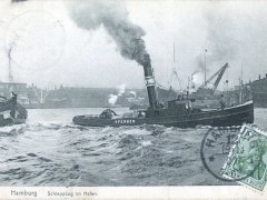 Hamburg Schleppzug im Hafen