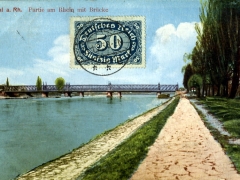 Kehl a Rh Partie am Rhein mit Brücke