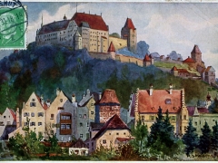 Landshut Blick auf Burg Trausnitz