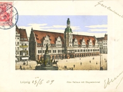 Leipzig altes Rathaus mit Siegesdenkmal