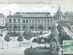 Mülhausen i Els Schwarzwaldplatz mit Land und Amtsgericht
