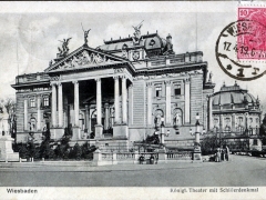 Wiesbaden Königl Theater mit Schillerdenkmal
