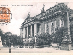 Wiesbaden Theater mit Schiller Denkmal
