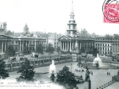 London Trafalgar Square National Gallery and St Martin's Church