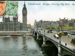 London Westminster Bridge showing Big Ben
