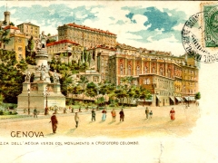 Genova Piazza dell'Acqua Verde Col Monumento a Cristoforo Colombo