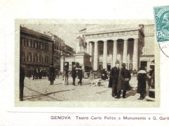 Genova Teatro Carlo Felice e Monumento a G Garibaldi
