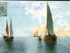 Künstlerkarte Segelboote