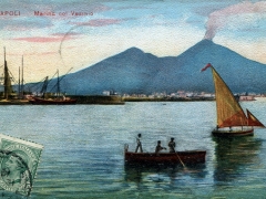 Napoli Marina col Vesuvio