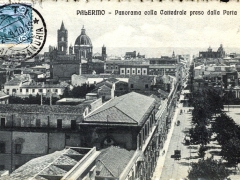 Palermo Panorama colla Cattedrale prese dalla Porta Nuova