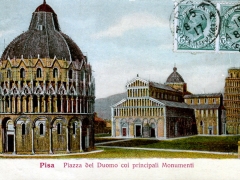 Pisa Piazza del Duomo coi principali Monumenti