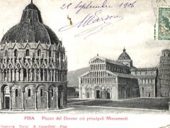 Pisa Piazza del Duomo coi principali Monumenti