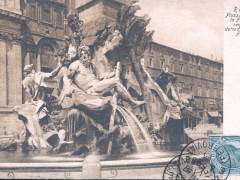 Roma Piazza Navona la Fontana centrale detta dei quattro Fiumi