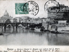 Roma Ponte e Castel S Angelo con veduta del S Pietro