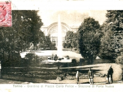 Torino Giardino di Piazza Carlo Felice Statzione di Porta Nuova