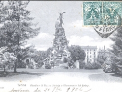 Torino Giardino di Piazza Statuta e Monumento del Frejus