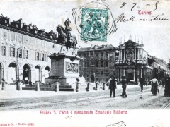 Torino Piazza S Carlo e Monumento a Emanuele Filiberto