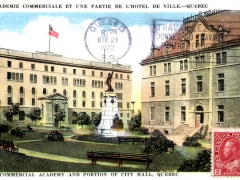 Quebec Academie Commerciale et une Partie de L'Hotel de Ville