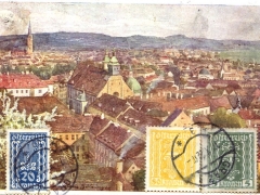 Graz Blick auf die Stadt vom Uhrturm