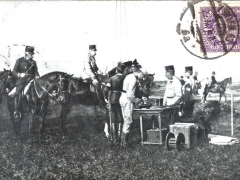 Kaiser Franz Josef besichtigt eine Feldtelegraphenstation
